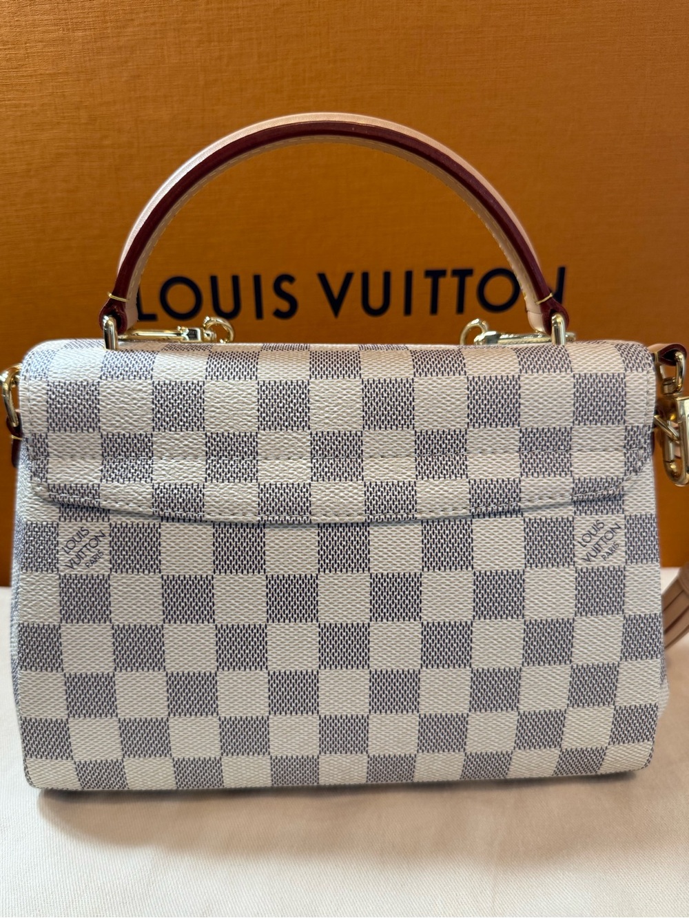 Louis Vuitton Damier Azur Canvas Top Handle Satchel with Gold Hardware - Picture 6 of 12